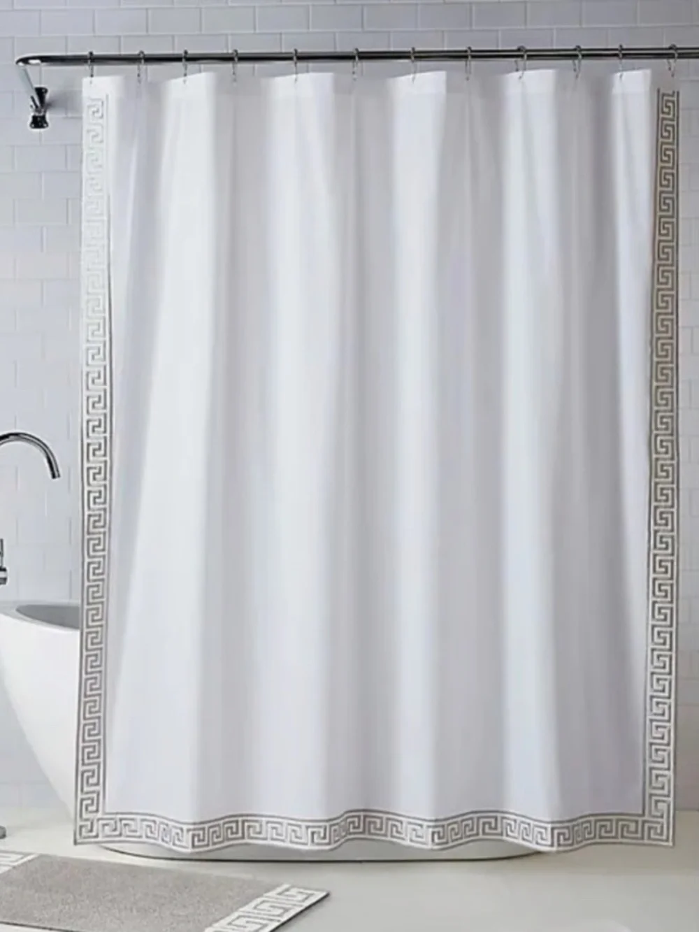 Wamsutta Embroidered Stitch Shower Curtain